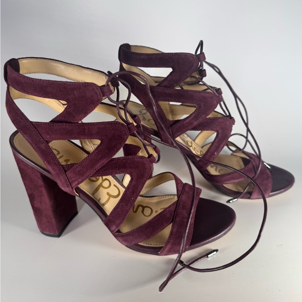 Sam Edelman Women's Yardley Heeled Sandal, Port Wine, 7.5 M US